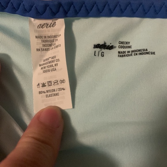 Aerie Tie Side Color block Cheeky Bum Coverage String Bikini Bottoms NWOT - Picture 3 of 4